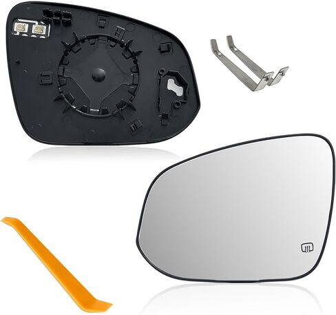 Driver Side Mirror Glass Replacement Compatible with 2020-2025 Toyota Highlander L LE, Left Door View Convex Glass with Power Heated Defrost, Non-BSD, Replaces OE 87961-0E340 in Kuwait