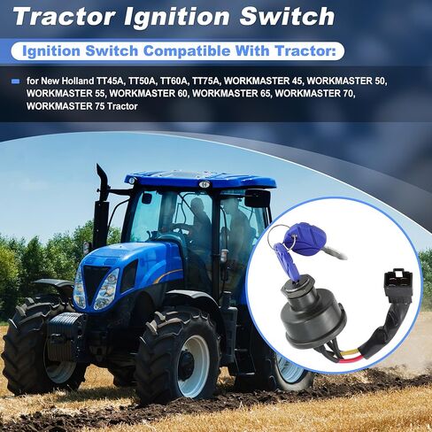 4 دبوس مفتاح الإشعال التبديل لنيو هولاند T45A TT50A TT60A TT75A Workmaster 45 Workmaster 50 Workmaster 55، مفتاح إشعال الجرار يحل محل رقم 82826806/87304791 in Kuwait