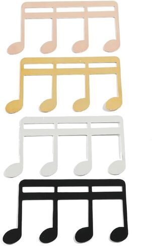 2pcs Music Note Metal Bookmark Set - Hollow Sixteenth Note Design Book Markers, Rose Gold/Gold/Silver/Black Four-Color Bookmarks for Musicians, Book Lovers & Music Teachers, Ideal Gifts (2pcs) in Saudi Arabia