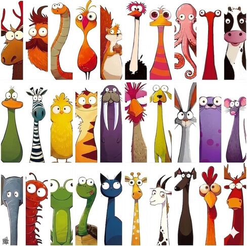 Funny Animal Bookmarks 30PCS Cute Bookmarks Creative Cartoon Page Holders, Unique Gifts for Book Lovers, Students, Readers,Teacher in Kuwait