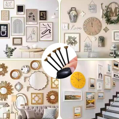 20Pcs Black Picture Hanging Nails, Brass Head Pins with Plastic Storage Box, Picture Nails for Wall Hanging Pictures Photo Frames (2.5x0.4cm) in Kuwait
