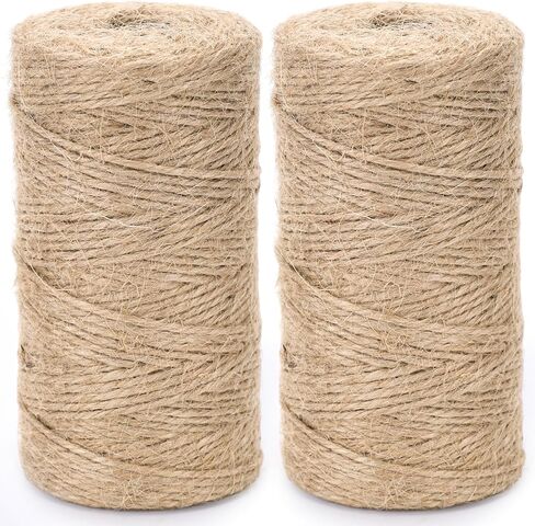 2PCS Jute Twines, 328 Feet Long Brown Yarn for Crafts, Gift Wrapping, Packing, Gardening and Wedding Decor in Kuwait