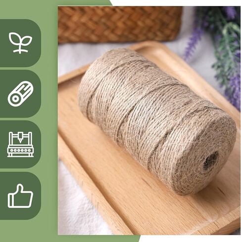 2PCS Jute Twines, 328 Feet Long Brown Yarn for Crafts, Gift Wrapping, Packing, Gardening and Wedding Decor in Kuwait