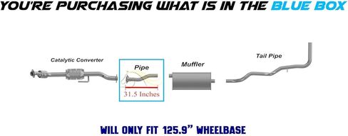 Exhaust Intermediate Pipe Compatible for 1998-2003 Mazda B3000 3.0L | 1998-2003 Mazda B4000 4.0L | Stainless Steel | Northeastern Exhaust | Includes Clamp, Gasket, and Spring Bolts | Direct-Fit in Kuwait