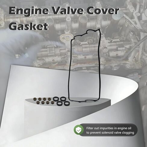 12341-PR3-000 Engine Valve Cover Gasket Set 1.6L Compatible with Acura Integra GSR Type R 92-01 for Honda Civic Si DOHC VTEC 99-00 Del Sol Si 94-97 Replaces 12342-PT2-000, 90442-P72-J00 in Kuwait