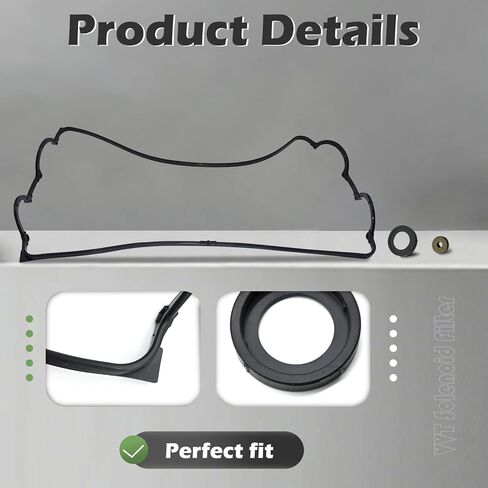 12341-PR3-000 Engine Valve Cover Gasket Set 1.6L Compatible with Acura Integra GSR Type R 92-01 for Honda Civic Si DOHC VTEC 99-00 Del Sol Si 94-97 Replaces 12342-PT2-000, 90442-P72-J00 in Kuwait