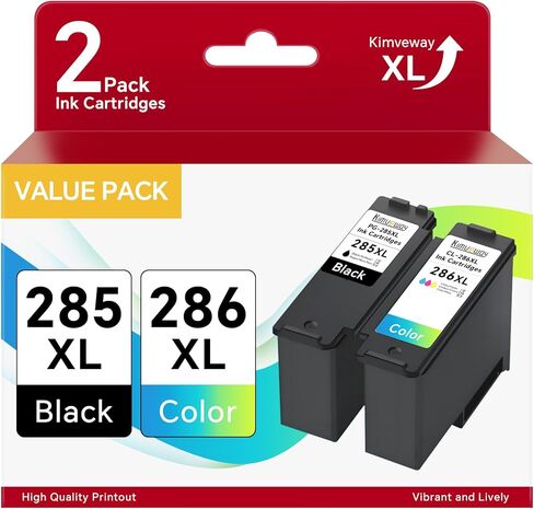 PG-285XL CL-286XL Black Color Ink Cartridge Compatible for Canon PG-285 CL-286 Value Pack, Printer Ink for Canon 285 286 Ink Work with Pixma TR7820, TS7720, TS7722 Inkjet (2-Cartridges) in Saudi Arabia