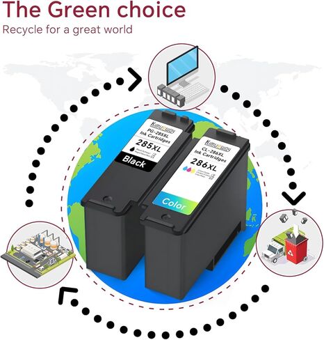 PG-285XL CL-286XL Black Color Ink Cartridge Compatible for Canon PG-285 CL-286 Value Pack, Printer Ink for Canon 285 286 Ink Work with Pixma TR7820, TS7720, TS7722 Inkjet (2-Cartridges) in Saudi Arabia