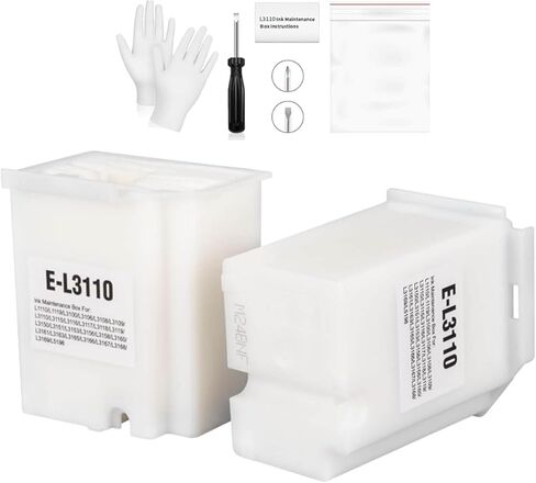 Waste Ink Pad Replacement with Reset Software Compatible for Epson Ecotank ET-2800 ET-2803 ET-4800 ET-2720 ET-2400 ET-4700 L3110 Printer, Maintenance Box with Waste Ink Pad Zeroing Software (2 Packs) in Kuwait