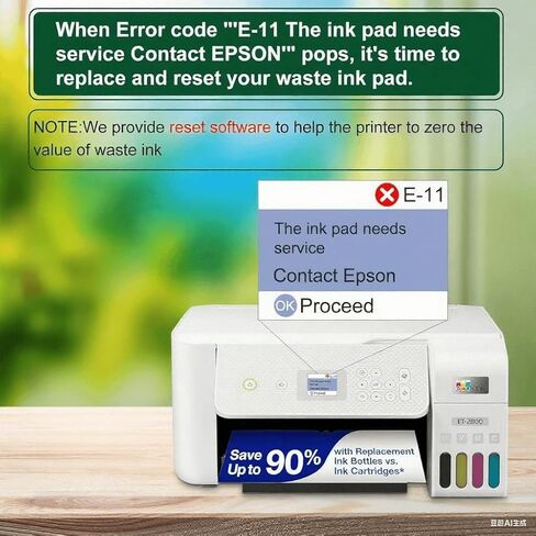 Waste Ink Pad Replacement with Reset Software Compatible for Epson Ecotank ET-2800 ET-2803 ET-4800 ET-2720 ET-2400 ET-4700 L3110 Printer, Maintenance Box with Waste Ink Pad Zeroing Software (2 Packs) in Kuwait