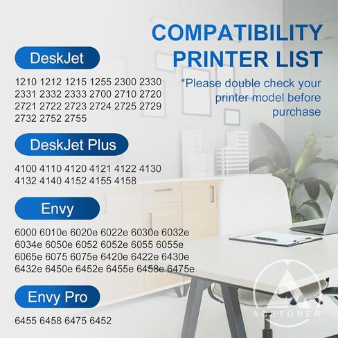 خرطوشة حبر سوداء عالية الإنتاجية 67XL بديلة لطابعة HP 67XL 67 XL Ink Work for DeskJet 2700 2755 4155 Envy 6055 6000 Pro 6455 6458 (1 أسود) in Kuwait