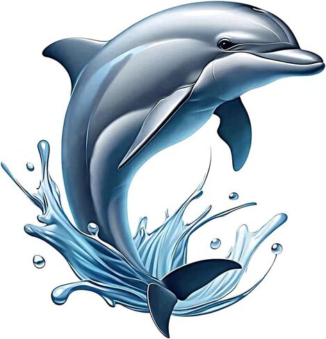 2PC Dolphin Splash Vinyl Decals Waterproof Stickers for Car Truck Bumper Motorcycle Laptop Wall Removable Durable A-87 in Saudi Arabia