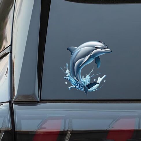 2PC Dolphin Splash Vinyl Decals Waterproof Stickers for Car Truck Bumper Motorcycle Laptop Wall Removable Durable A-87 in Saudi Arabia
