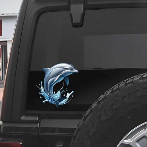 2PC Dolphin Splash Vinyl Decals Waterproof Stickers for Car Truck Bumper Motorcycle Laptop Wall Removable Durable A-87 in Saudi Arabia