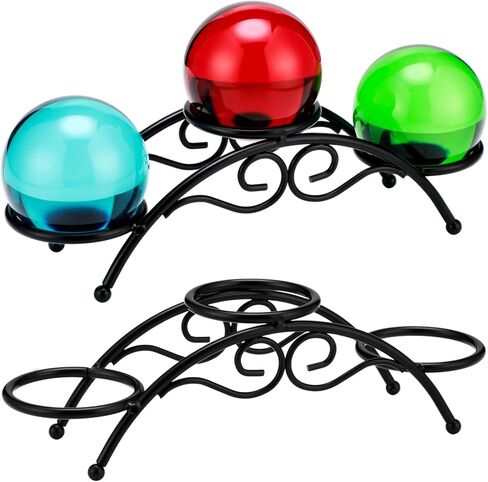 Frienda Crystal Stands for Display Eggs Display Stand Ball Holders Metal Sphere Holder Sturdy Black Iron Multi-sphere Holder Crystal Ball Sphere Globe Home Office Decor Ornament(3 Balls Stand) in Saudi Arabia