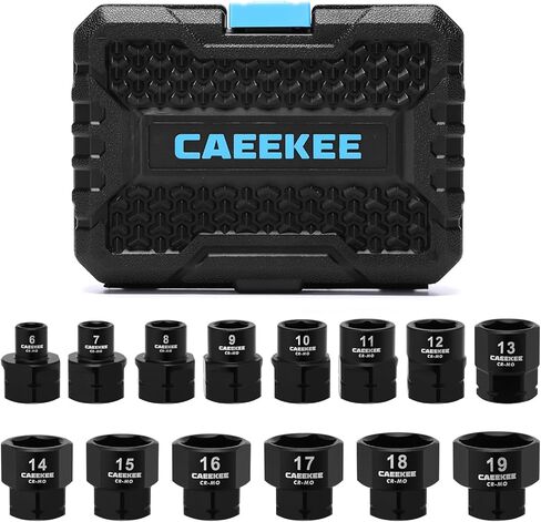 14-Piece 3/8" Drive Metric Low Profile Nano Impact Socket Set, 6-19mm, Cr-Mo, 6-Point, Stubby Socket Set for Tight Spaces in Saudi Arabia