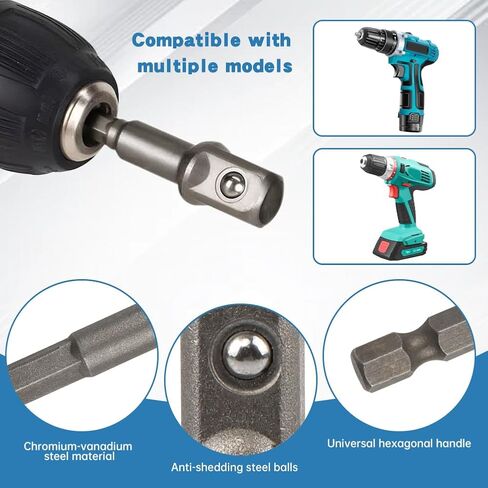 7Pcs Low Profile Impact Adapter Set, Ultra Slim Socket Adapter with Drive Size Converter 1/4" 3/8" 1/2" 3/4" to 1", Magnetic Impact Driver Bits for Tight Spaces, Carbon Steel, Black in Saudi Arabia