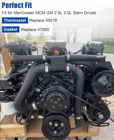 59078Q3 ترموستات متوافق مع MerCruiser MCM GM 2.5L 3.0L Stern Drives محرك القارب، يستبدل 59078T3 59078T4 183650 183550 in Kuwait