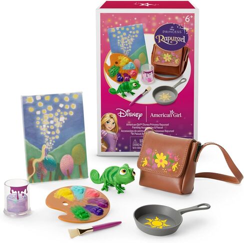 American Girl, Disney, Rapunzel, 18-inch Doll Painting Accessories, Pascal Figurine, 7 Pieces, Ages 6+ in Kuwait