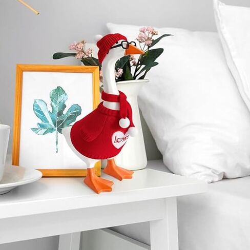 24 Pcs Desk Goose Outfits for Mini Goose Statue Mini Knitting Sweater with Hats Scarves Sunglasses Desk Goose Clothes (Multicolor, 7inches) in Saudi Arabia
