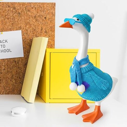 24 Pcs Desk Goose Outfits for Mini Goose Statue Mini Knitting Sweater with Hats Scarves Sunglasses Desk Goose Clothes (Multicolor, 7inches) in Saudi Arabia