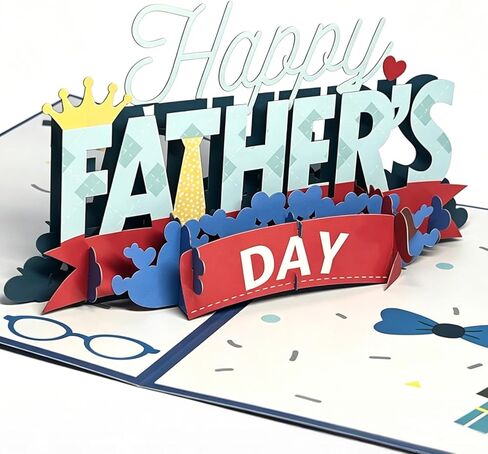 Fathers Day Card,Fanny Father's Day Pop Up Card, 5x7 Inch 3D Father's Day Card, Premium Happy Fathers Day Cards with Envelope & Note Tag, Ideal Fathers Day Gift for Dad Husband Son Family Men in Saudi Arabia