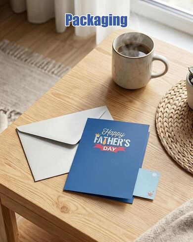 Fathers Day Card,Fanny Father's Day Pop Up Card, 5x7 Inch 3D Father's Day Card, Premium Happy Fathers Day Cards with Envelope & Note Tag, Ideal Fathers Day Gift for Dad Husband Son Family Men in Saudi Arabia