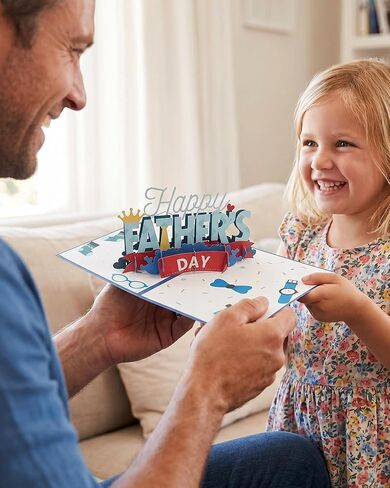 Fathers Day Card,Fanny Father's Day Pop Up Card, 5x7 Inch 3D Father's Day Card, Premium Happy Fathers Day Cards with Envelope & Note Tag, Ideal Fathers Day Gift for Dad Husband Son Family Men in Saudi Arabia