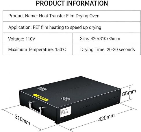 DTF Oven, A3/A4/A5 DTF Oven Dryer with Temperature Control, Super Fast Curing for Heat Transfer Printing, DTF Power 0-160℃ in Kuwait