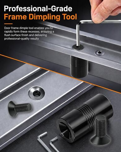 Door Frame Dimple Tool, Frame Dimpling Tool Designed for Creating Dimples, Punch Dimple Frame Tool Includes 2 Hex Wrenches, 1 3/8" Impact Socket, 4 Dimpling Screws in Saudi Arabia