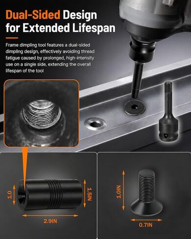 Door Frame Dimple Tool, Frame Dimpling Tool Designed for Creating Dimples, Punch Dimple Frame Tool Includes 2 Hex Wrenches, 1 3/8" Impact Socket, 4 Dimpling Screws in Saudi Arabia