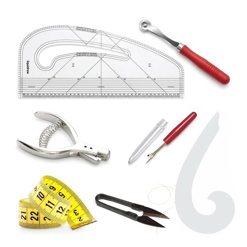 Liquidraw Pattern Maker Sewing Ruler & Curves Fashion Design Rulers Set of 7 for Dressmaking Includes Pattern Notcher & Tracing Wheel in Saudi Arabia