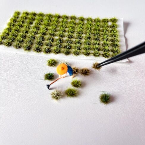 208 PCS Static Grass Tuft Diorama Supplies, Miniature Landscape Scenery for Railway Terrain, Multi-Scale Forest Basing Material, Greenery Kit in Kuwait