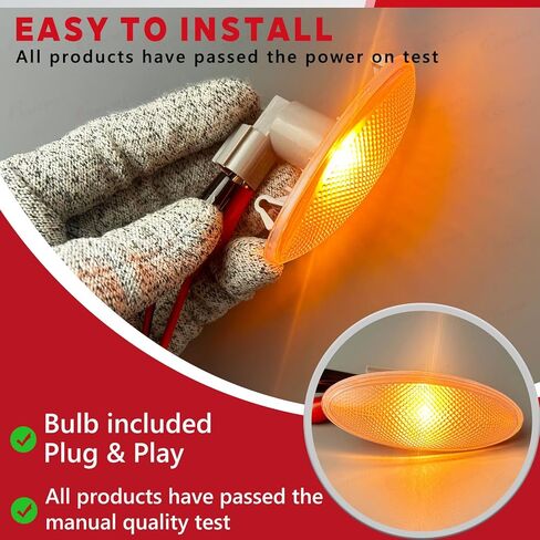 Side Marker Light, Fender Turn Signal Lamp Fit for Toyota Yaris RAV4 Auris Corolla 81730-02090 (Include Amber Bulb) 2PCS in Kuwait