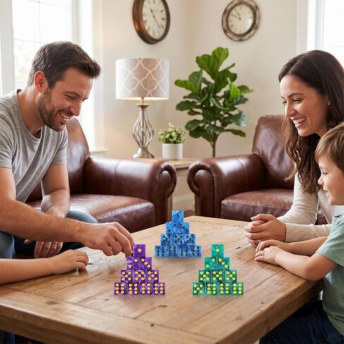 30 PCS Dice Set 16mm Acrylic Dice with Gold Pips Square Edge Standard Dices Multicolor Six Sided Dices Green Purple Blue 16mmDices for Aldult Party Supplies Entertainment Travel in Kuwait