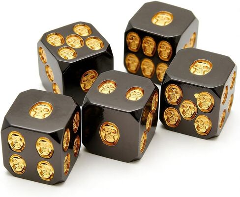 5 Pack Black Skeleton 6 Sided-Dice Set for Office Products Game in Saudi Arabia