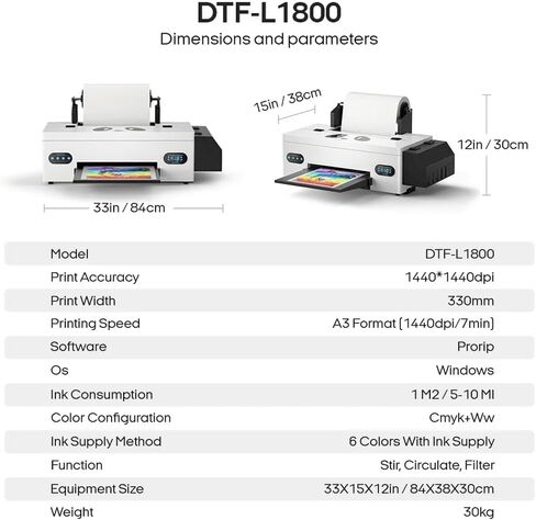 Procolored F13 Panda L1800 A3 DTF Printer 13-inch Transfer Printing Machine with White Ink Circulation and Built-in Film Cutter for DIY T-Shirt Printing(Printer+Ink) in Saudi Arabia