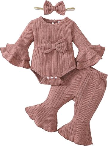 SUNNY PIGGY Baby Girl Clothes Infant Newborn Outfits Romper 0-18 Month Toddler Girls’ Clothing Pant Set in Saudi Arabia
