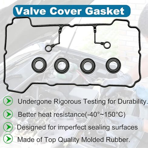 Valve Cover Gasket Set 22441-2E000 VS50824R-Engine Head Gasket Kit Fit for Hyundai Elantra 1.8L 2011-2019,2.0L Sonata 2016-2019,Tucson 2011-2019,Kia Soul 2012-2019,Optima 2017-2019-Replace VS50644S in Saudi Arabia
