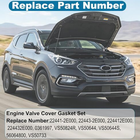 Valve Cover Gasket Set 22441-2E000 VS50824R-Engine Head Gasket Kit Fit for Hyundai Elantra 1.8L 2011-2019,2.0L Sonata 2016-2019,Tucson 2011-2019,Kia Soul 2012-2019,Optima 2017-2019-Replace VS50644S in Saudi Arabia