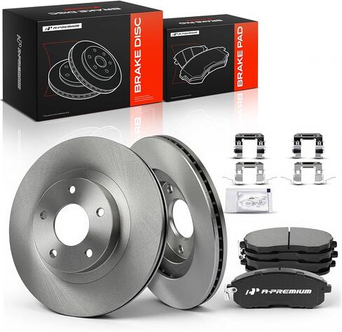 A-Premium 11.65 inch (295.9mm) Front Vented Disc Brake Rotors + Ceramic Pads Kit Compatible with Select Nissan, Infiniti Models - Altima 2002-2006, Maxima 2002-2003, I35 2002-2004, 6-PC Set in Saudi Arabia