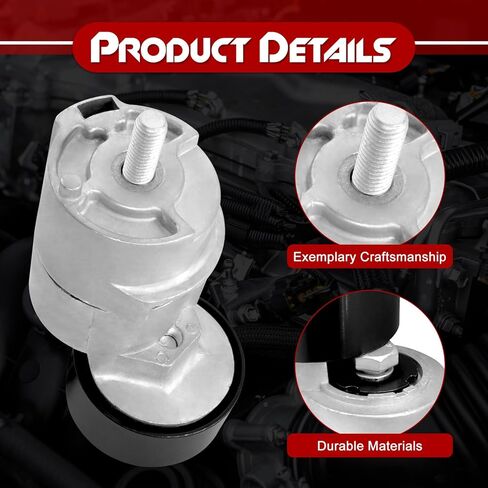 Belt Tensioner Assembly with Pulley, Compatible with Hyundai Santa Fe Sonata Tucson ＆ Kia Forte Forte5 Magentis Optima Rondo Sorento Sportage, L4 2.0L 2.4L, Replace# 2528125000 in Saudi Arabia