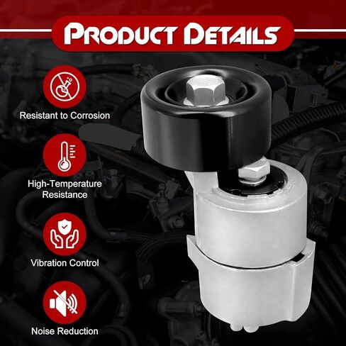Belt Tensioner Assembly with Pulley, Compatible with Hyundai Santa Fe Sonata Tucson ＆ Kia Forte Forte5 Magentis Optima Rondo Sorento Sportage, L4 2.0L 2.4L, Replace# 2528125000 in Saudi Arabia