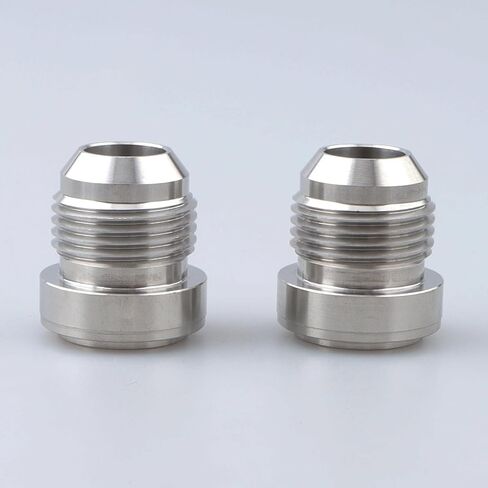12AN Weld On Bung Stainless Steel Male Flare Weldable Fuel Tank Fitting AN12 JIC-12 AN (1-1/16 x 12) Thread Hose Adapter Connector, Pack of 2 in Saudi Arabia