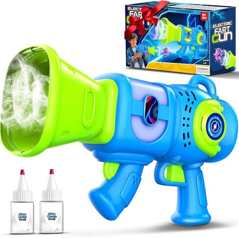 Fart Gun Toy for kids: Fart Blaster with Real Fog Rings, 2 Scents, 2 Sound Effects & Color-Changing Lights, Anti-Backflow Design for Boy, Girl, Funny Prank Gift for Easter Birthday and Party Fun in Saudi Arabia