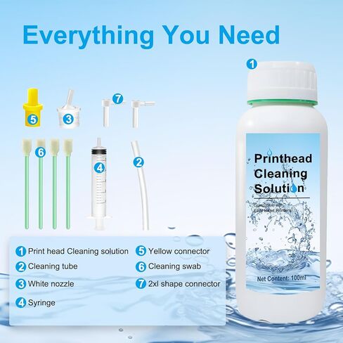 مجموعة تنظيف رأس الطباعة DTF & DTG لجميع طابعات DTF DTG لرأس الطباعة EPN XP600 ET8550 L1800 XP15000 R1390 DX5 DX7 المتوافقة مع طابعة أفلام النقل المباشر (100 مل) in Kuwait