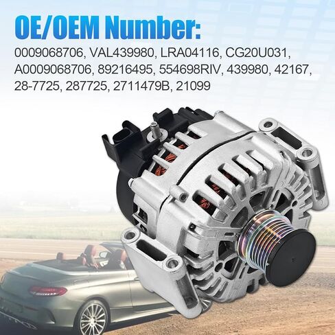 000-906-87-06 Alternator Compatible with Mercedes Benz GLS450 2017-2019, E43 AMG 2017 2018, GL450 2015 2016, GLE450 AMG C450 AMG 2016 200A 12V in Saudi Arabia