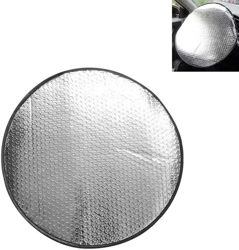 WZP Car Steering Wheel Sun Shade Cover, Aluminum Foil Sun Block Anti-Heat Steering Wheel Cover, Sliver Heat Shield for SUV Truck Van (18.11 x 18.11Inch) in Saudi Arabia