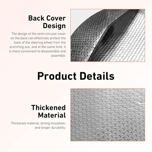 WZP Car Steering Wheel Sun Shade Cover, Aluminum Foil Sun Block Anti-Heat Steering Wheel Cover, Sliver Heat Shield for SUV Truck Van (18.11 x 18.11Inch) in Saudi Arabia