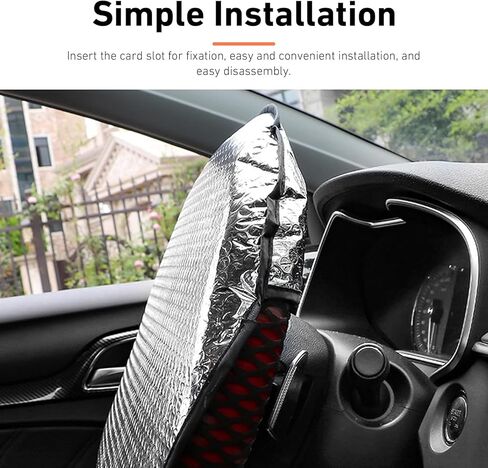 WZP Car Steering Wheel Sun Shade Cover, Aluminum Foil Sun Block Anti-Heat Steering Wheel Cover, Sliver Heat Shield for SUV Truck Van (18.11 x 18.11Inch) in Saudi Arabia